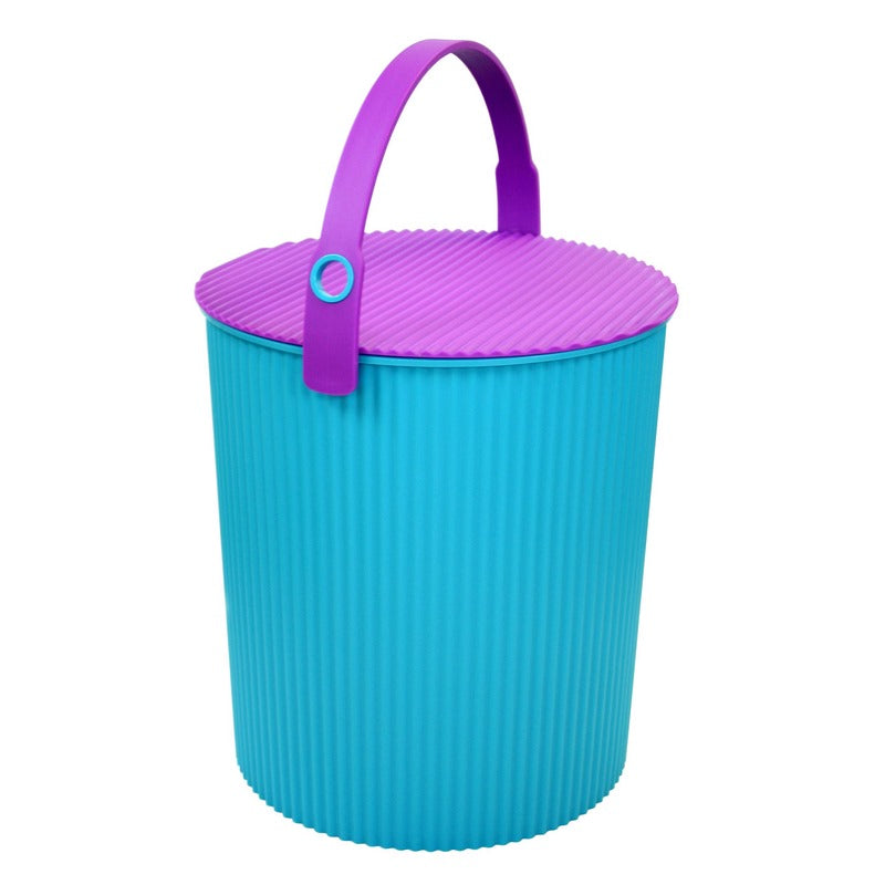 Omnioutil Secchio Con Coperchio Turquoise Blu