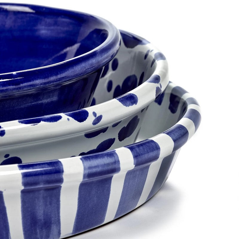 Salad Bowl L Ciotola Bianca E Blu Nomade
