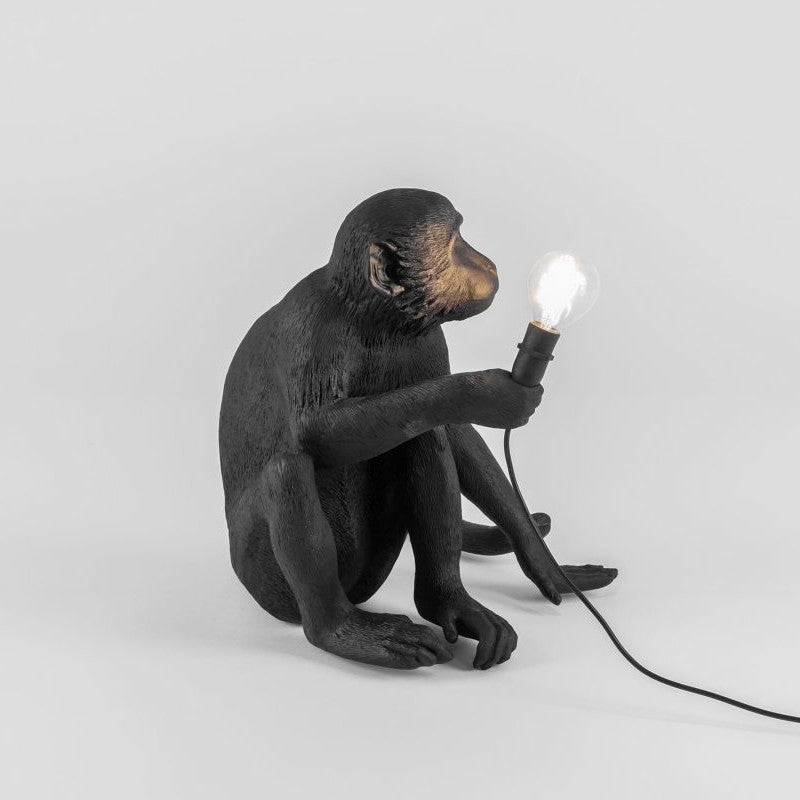 The Monkey Lamp Black Sitting Version