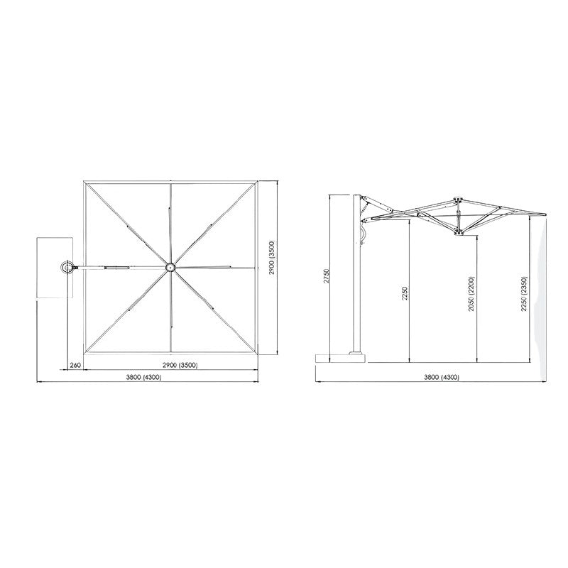 Ombrellone Astro Timber Scolaro 3x4