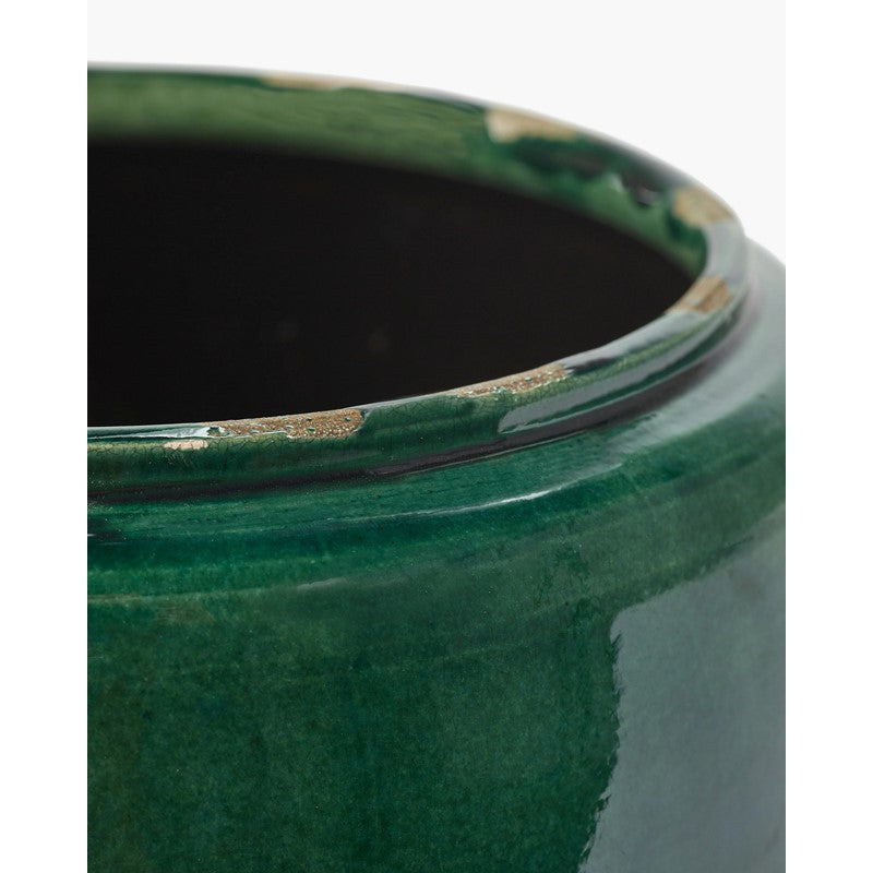Vaso Flower Pot Costa Green Glazed Shades