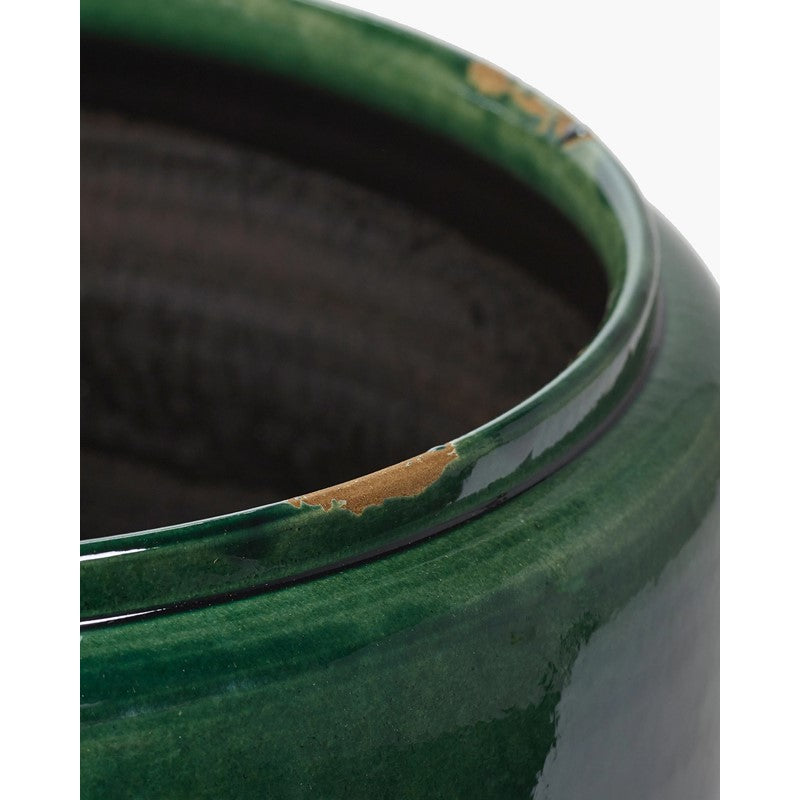 Vaso Flower Pot Costa Green Glazed Shades