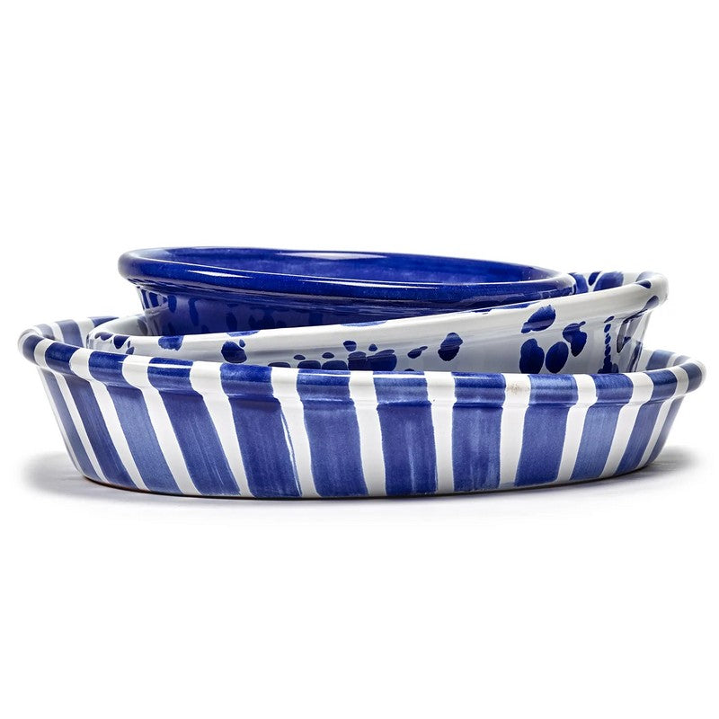 Salad Bowl L Ciotola Bianca E Blu Nomade