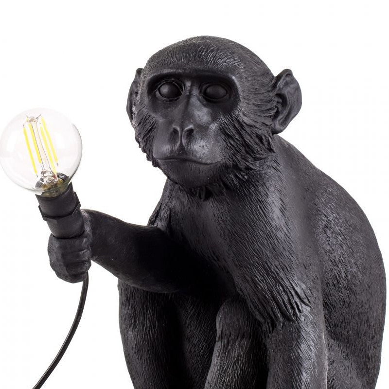 The Monkey Lamp Black Sitting Version