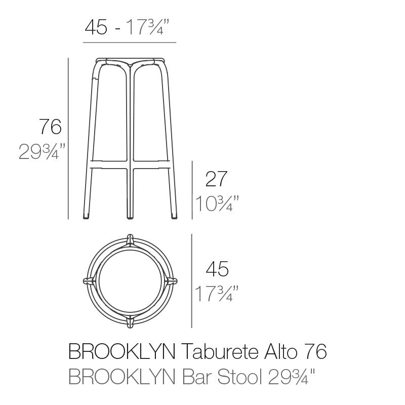 Sgabello Bar Brooklyn Tortora