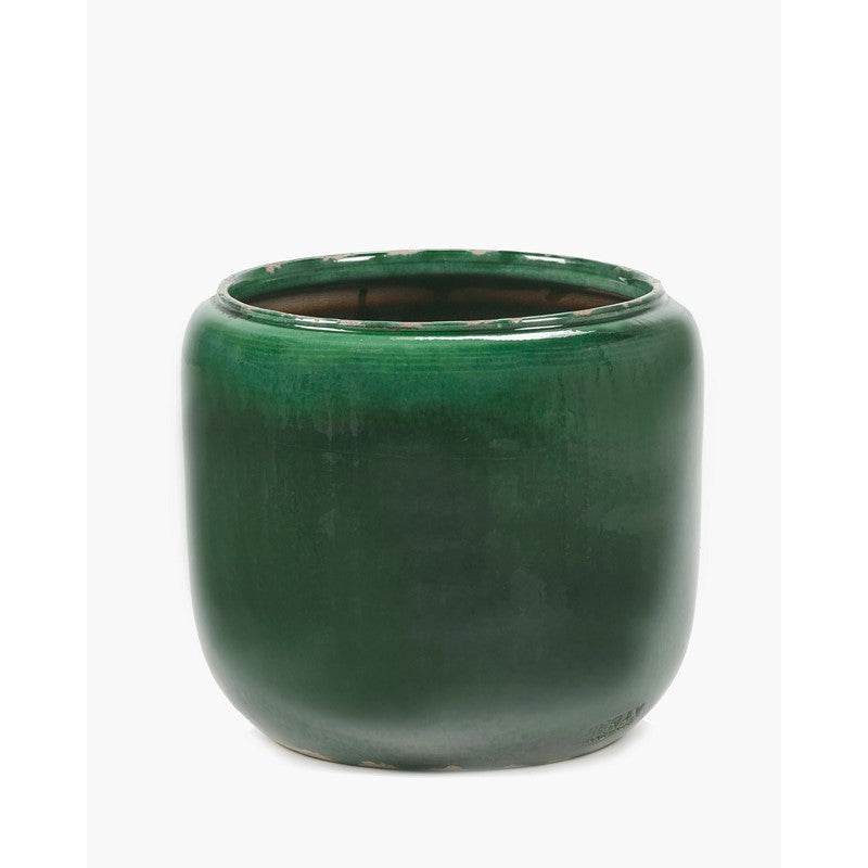 Vaso Flower Pot Costa Green Glazed Shades