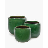 Vaso Flower Pot Costa Green Glazed Shades
