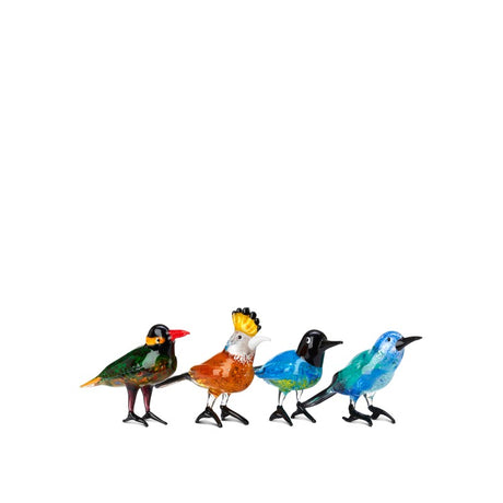 Glass Paradise Birds Set 4