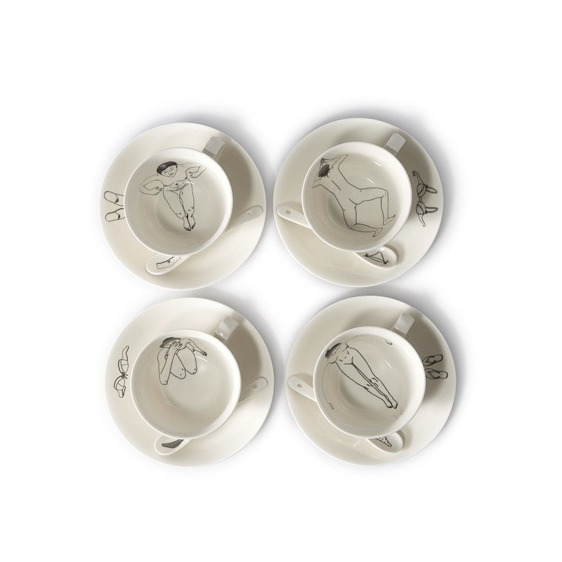 Set 4 Tazze Undressed Teacups