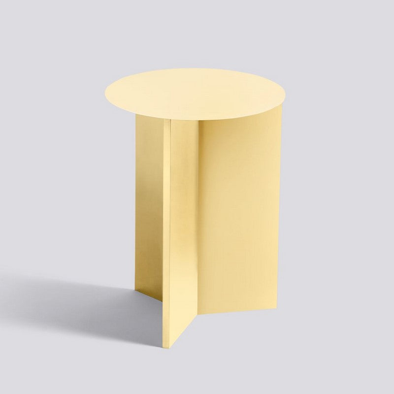 Slit Table Round  Light Yellow