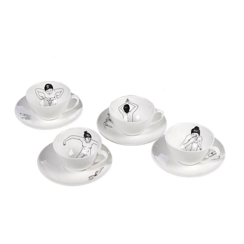 Set 4 Tazze Undressed Teacups