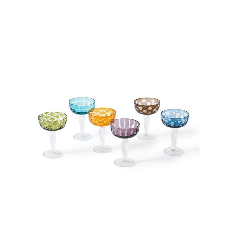 Set 6 Bicchieri Coppa Champagne Cuttings