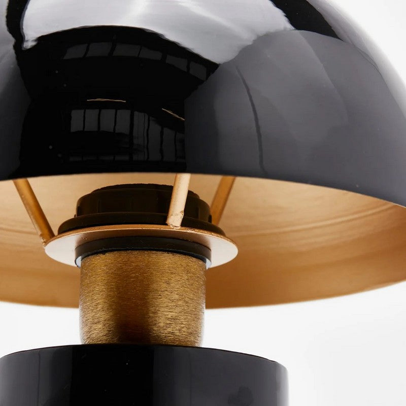 Lampada Glossy Fungo Nero e Oro