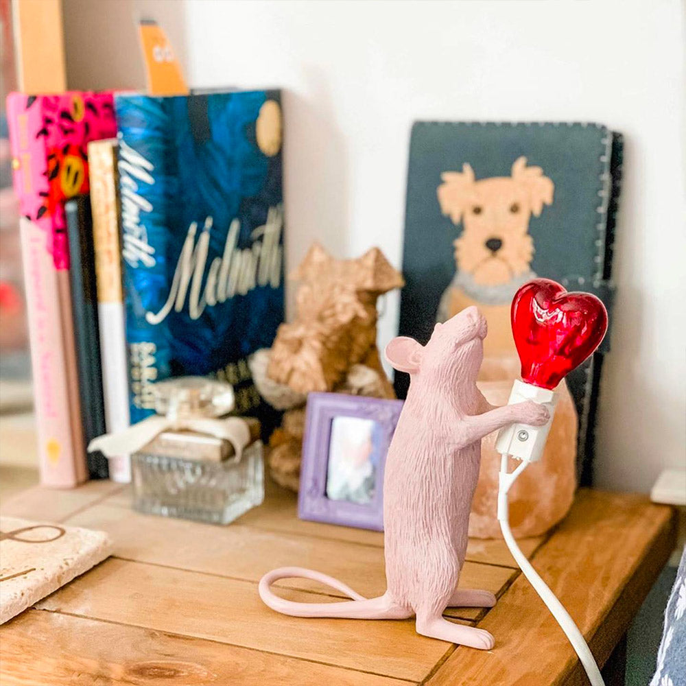 Mouse Lamp Con Lampadina A Cuore