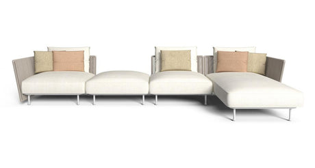 Coral Set Divano Modulare, Poltrona Lounge e Tavolo Caffè Warm White